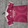 26-27 Real Madrid Third Kit | Dark Pink with Ivory Geometric Pattern Adidas Soccer Shirt